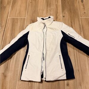Spyder White and Black Colorblock Ski Jacket